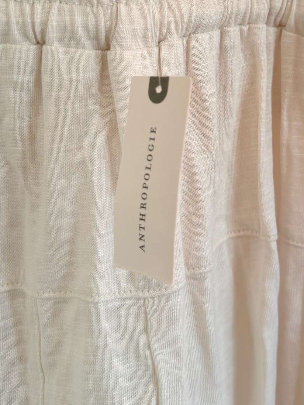 Flowy Cream Striped-Detail Jumpsuit with Drawstring Waist - Picture 5 of 6